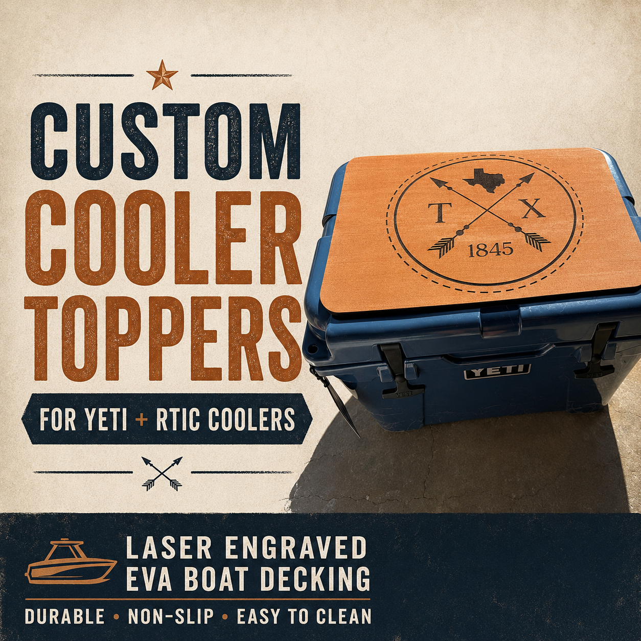 Custom Engraved Cooler Topper